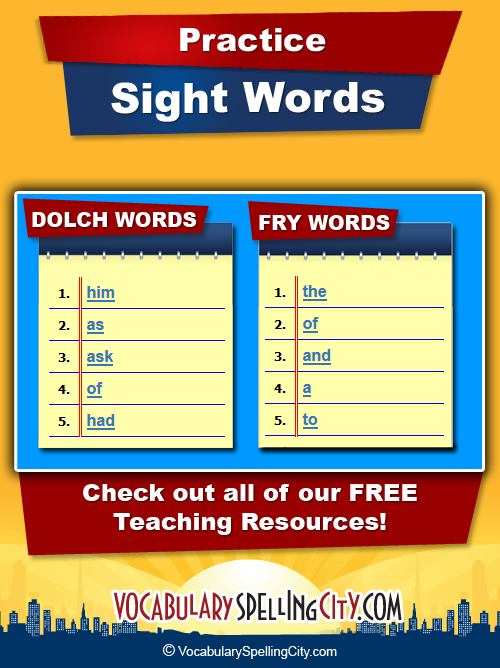 Dolch Sight Words for Kids - High Frequency Word Games
