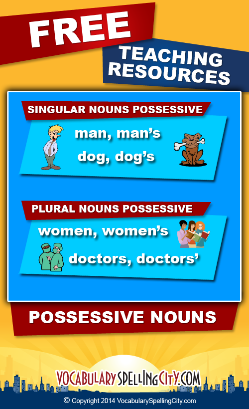 List Of Possessive Nouns Possessive Nouns Games VocabularySpellingCity